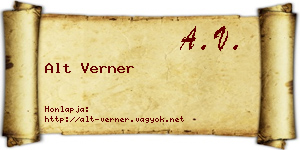 Alt Verner névjegykártya
